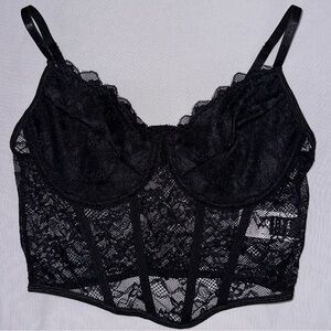 Shein Size Small/4 Black Lace Corset Top (Never Worn)